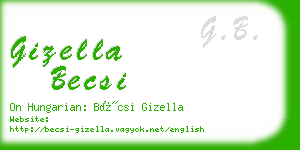 gizella becsi business card